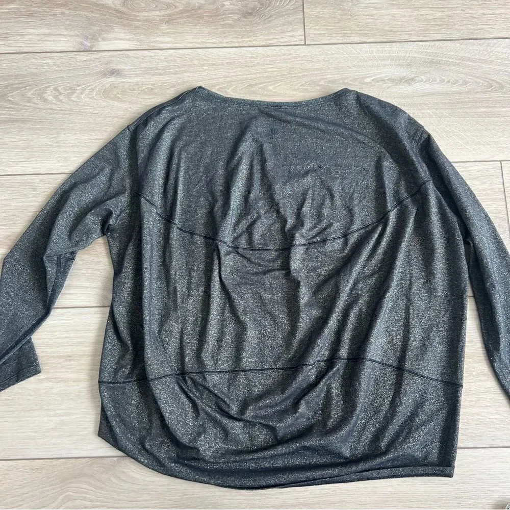 Lululemon Special Edition Back In Action Long Sleeve Shirt Black Spark Metallic